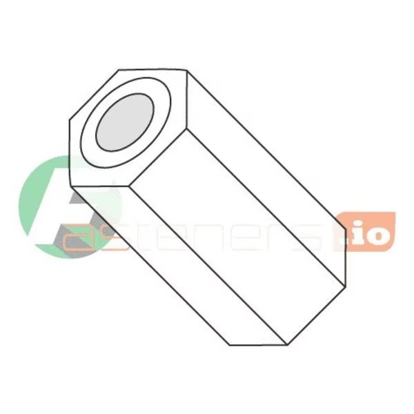 Hex Spacer, #4 Screw Size, Natural Nylon, 1 in Overall Lg, 0.115 in Inside Dia, 1000 PK, Newport Fasteners, Mfr#: 141604HSN